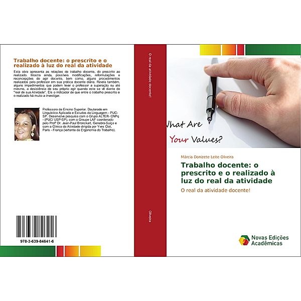 Trabalho docente: o prescrito e o realizado à luz do real da atividade, Márcia Donizete Leite Oliveira