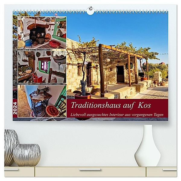 Traditionshaus auf Kos (hochwertiger Premium Wandkalender 2024 DIN A2 quer), Kunstdruck in Hochglanz, Calvendo, Claudia Kleemann