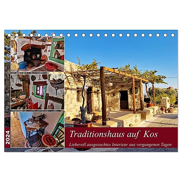 Traditionshaus auf Kos (Tischkalender 2024 DIN A5 quer), CALVENDO Monatskalender, Calvendo, Claudia Kleemann