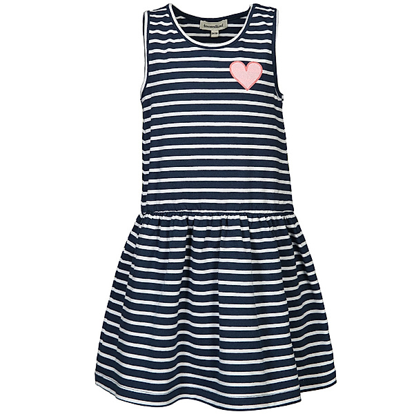 tausendkind essentials Träger-Kleid SMALL HEART gestreift in dunkelblau/weiß