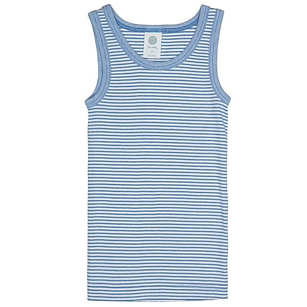 Sanetta Träger-Unterhemd  BASIC TEENS BOY geringelt in blau/weiß