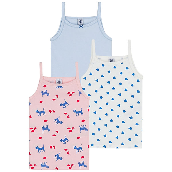 Petit Bateau Träger-Unterhemd CATHY 3er-Pack in multico