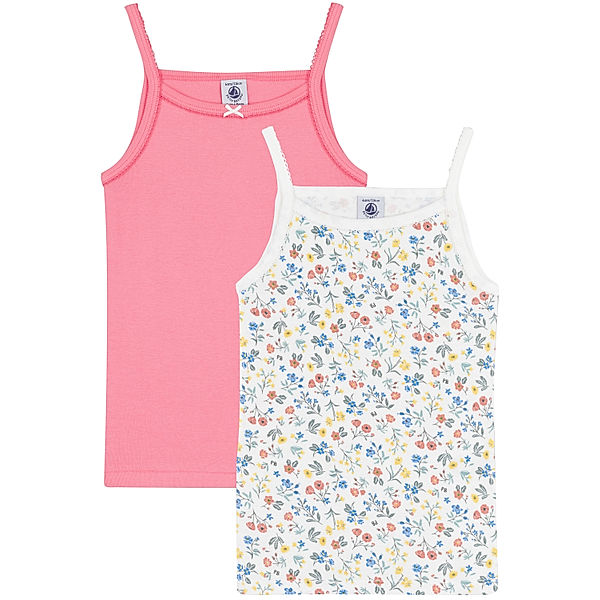 Petit Bateau Träger-Unterhemd JOLI 2er-Pack in marshmallow/gretel