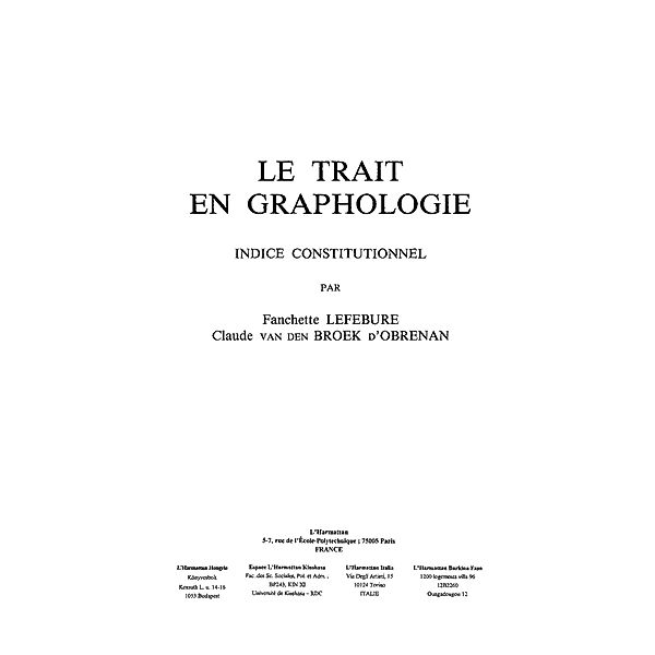 Trait en graphologie le / Hors-collection, Collectif