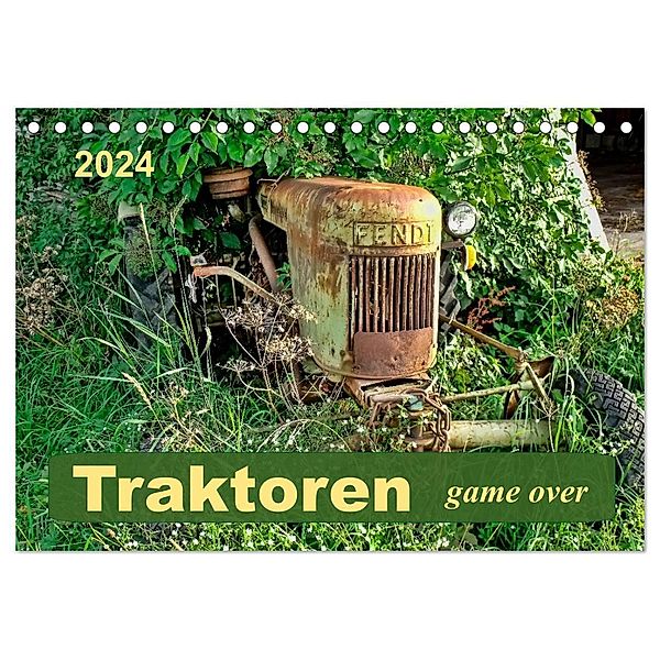 Traktoren - game over (Tischkalender 2024 DIN A5 quer), CALVENDO Monatskalender, Peter Roder