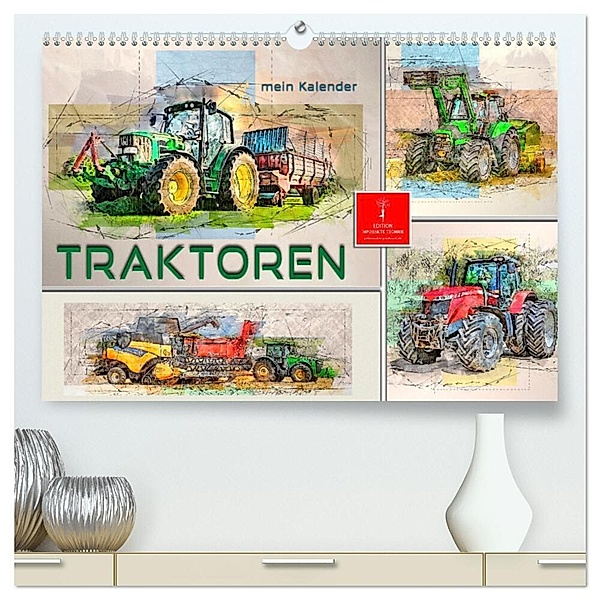 Traktoren - mein Kalender (hochwertiger Premium Wandkalender 2024 DIN A2 quer), Kunstdruck in Hochglanz, Peter Roder