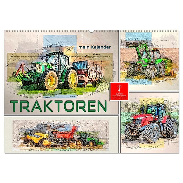 Traktoren - mein Kalender (Wandkalender 2024 DIN A2 quer), CALVENDO Monatskalender, Peter Roder