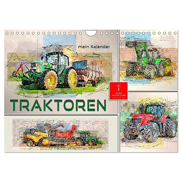 Traktoren - mein Kalender (Wandkalender 2024 DIN A4 quer), CALVENDO Monatskalender, Peter Roder