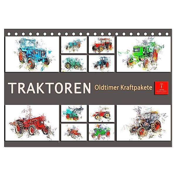 Traktoren Oldtimer Kraftpakete (Tischkalender 2024 DIN A5 quer), CALVENDO Monatskalender, Peter Roder