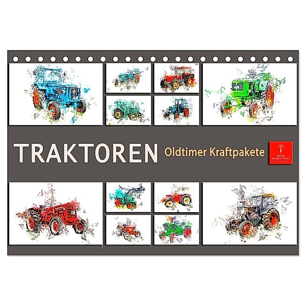 Traktoren Oldtimer Kraftpakete (Tischkalender 2025 DIN A5 quer), CALVENDO Monatskalender, Calvendo, Peter Roder