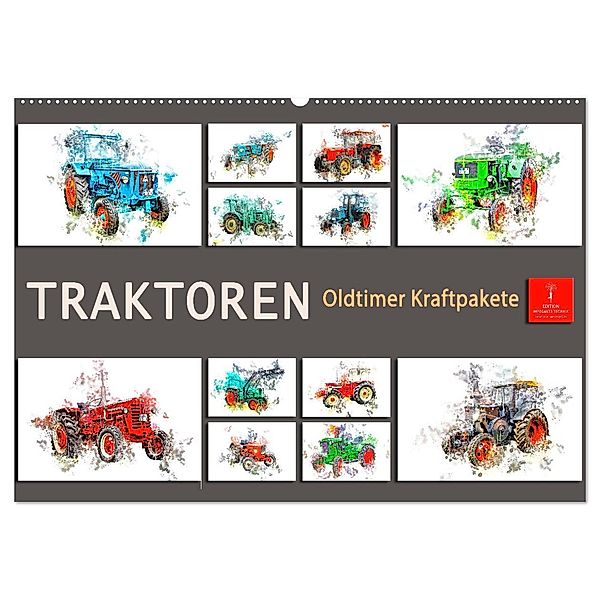 Traktoren Oldtimer Kraftpakete (Wandkalender 2024 DIN A2 quer), CALVENDO Monatskalender, Peter Roder