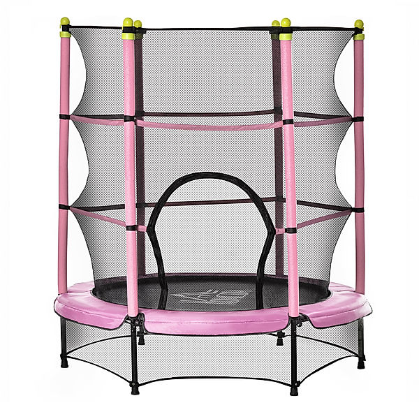 Homcom Trampolin mit Sicherheitsnetz (Farbe: rosa)