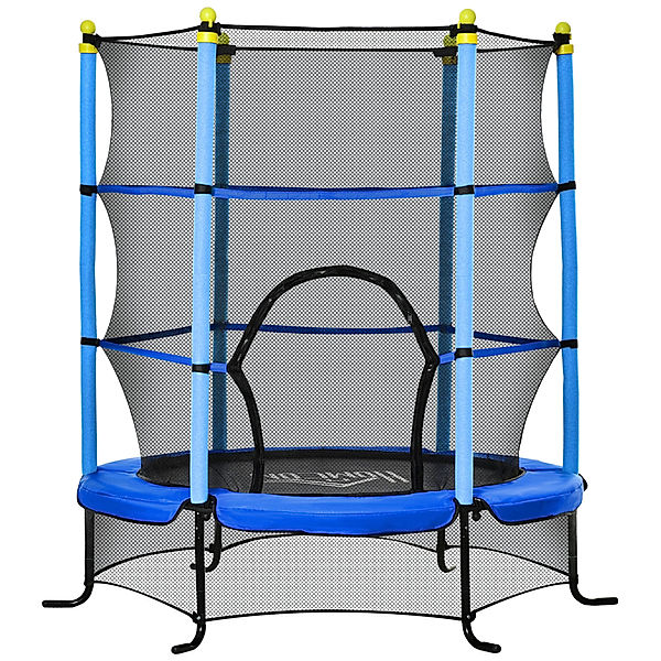 Homcom Trampoline mit Sicherheitsnetz rot (Farbe: blau)