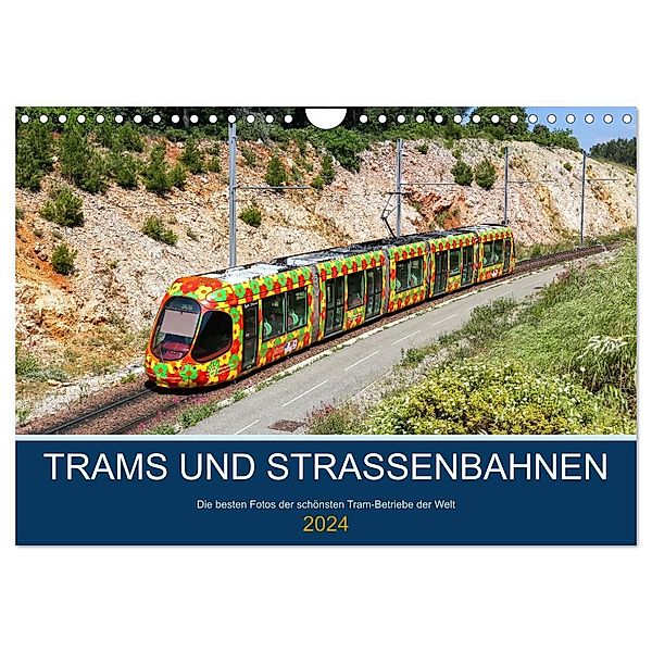 Trams und Straßenbahnen (Wandkalender 2024 DIN A4 quer), CALVENDO Monatskalender, Markus Mainka