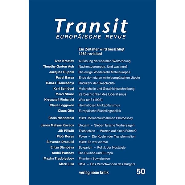 Transit 50. Europäische Revue, Timothy Garton Ash, Jacques Rupnik, Karl Schlögel