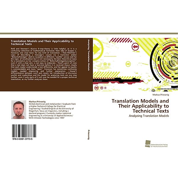 Translation Models and Their Applicability to Technical Texts, Markus Priessnig