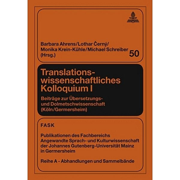 Translationswissenschaftliches Kolloquium I