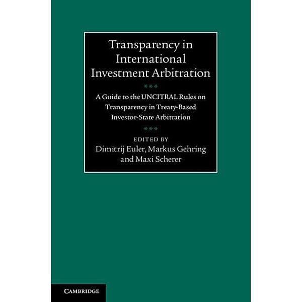 Transparency in International Investment Arbitration