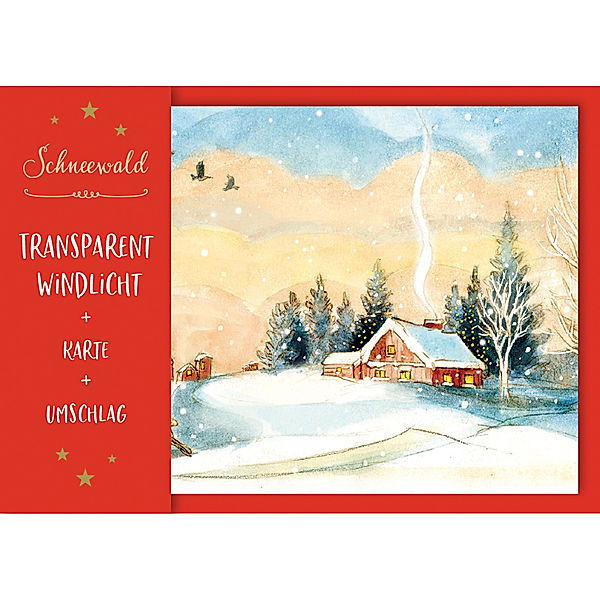 Transparent-Windlicht Schneewald