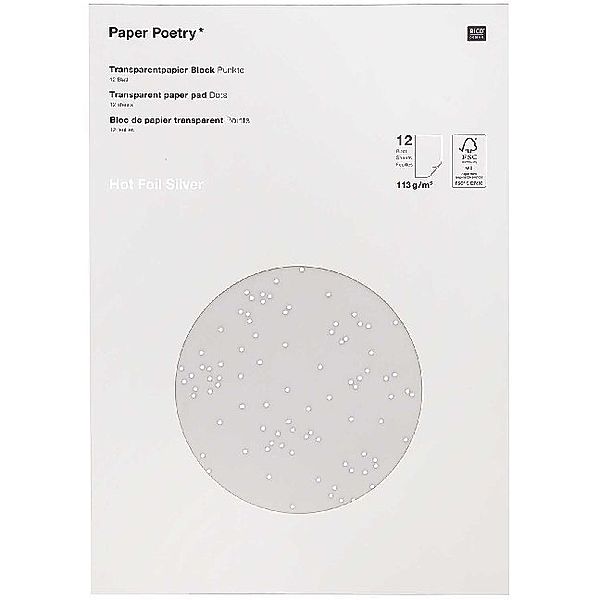 Transparentpapier, Punkte / Silber Fsc Mix