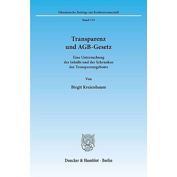 Transparenz und AGB-Gesetz., Birgit Kreienbaum