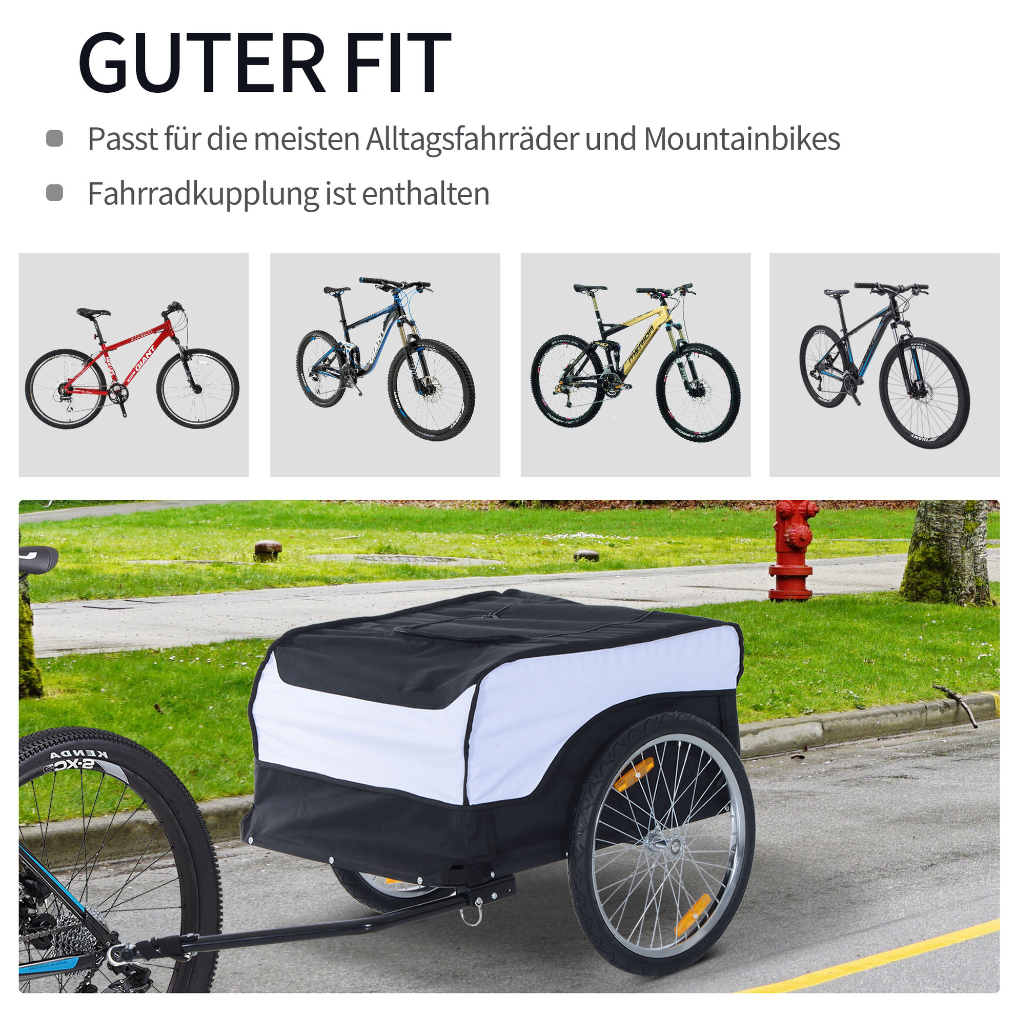 Transportanhänger fürs Fahrrad Farbe: weiß, schwarz | Weltbild.de