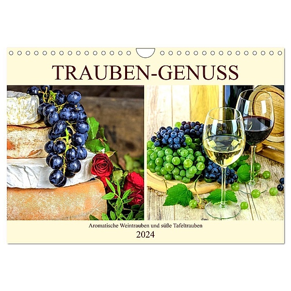 Trauben-Genuss. Aromatische Weintrauben und süße Tafeltrauben (Wandkalender 2024 DIN A4 quer), CALVENDO Monatskalender, Rose Hurley