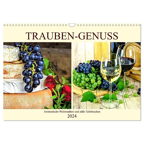 Trauben-Genuss. Aromatische Weintrauben und süsse Tafeltrauben (Wandkalender 2024 DIN A3 quer), CALVENDO Monatskalender, Rose Hurley