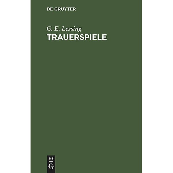 Trauerspiele, G. E. Lessing