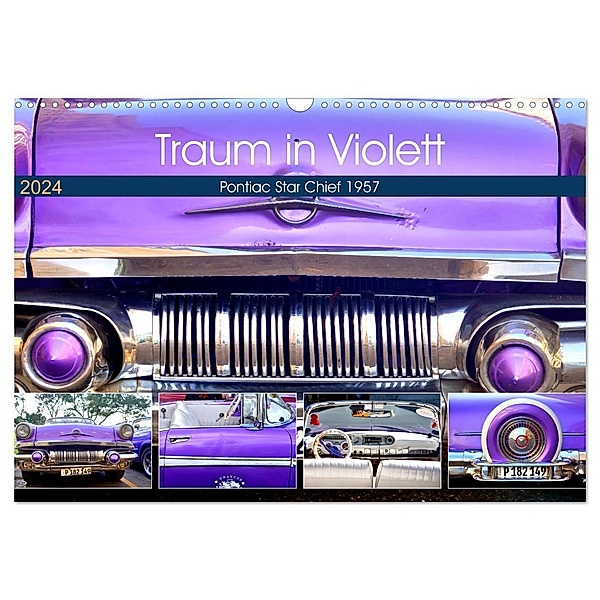Traum in Violett - Pontiac Star Chief 1957 (Wandkalender 2024 DIN A3 quer), CALVENDO Monatskalender, Henning von Löwis of Menar