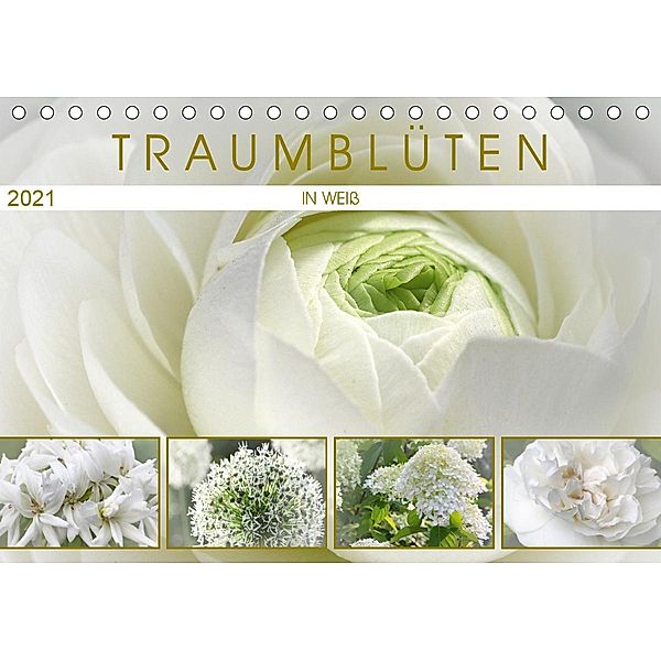 Traumblüten in Weiß (Tischkalender 2021 DIN A5 quer), Martina Cross