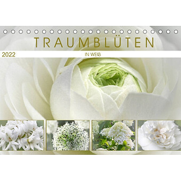 Traumblüten in Weiß (Tischkalender 2022 DIN A5 quer), Martina Cross