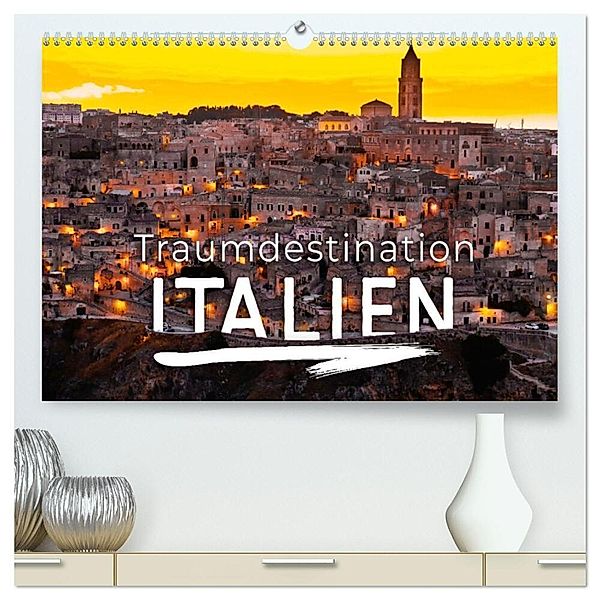 Traumdestination Italien (hochwertiger Premium Wandkalender 2024 DIN A2 quer), Kunstdruck in Hochglanz, Happy Monkey