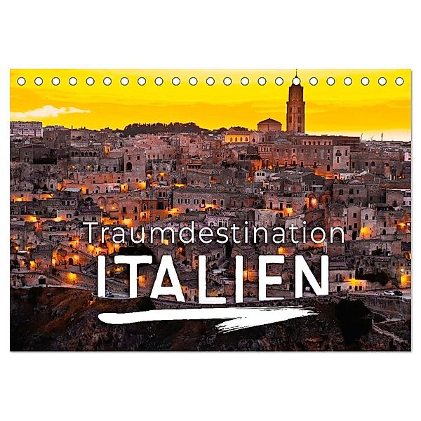 Traumdestination Italien (Tischkalender 2024 DIN A5 quer), CALVENDO Monatskalender, Happy Monkey