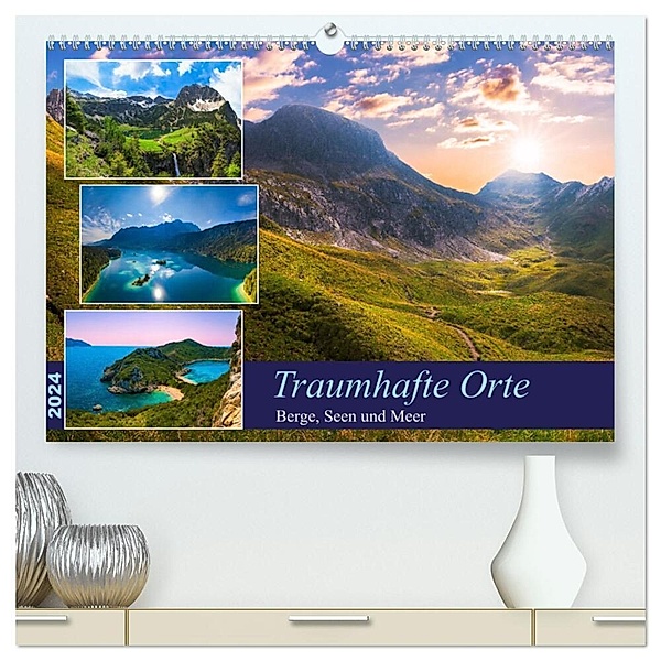Traumhafte Orte - Berge, Seen und Meer (hochwertiger Premium Wandkalender 2024 DIN A2 quer), Kunstdruck in Hochglanz, Raphael Amesoeder