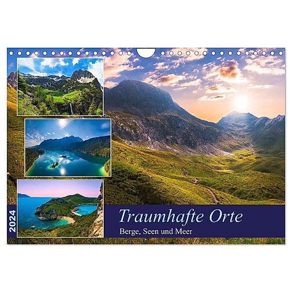 Traumhafte Orte - Berge, Seen und Meer (Wandkalender 2024 DIN A4 quer), CALVENDO Monatskalender, Raphael Amesoeder