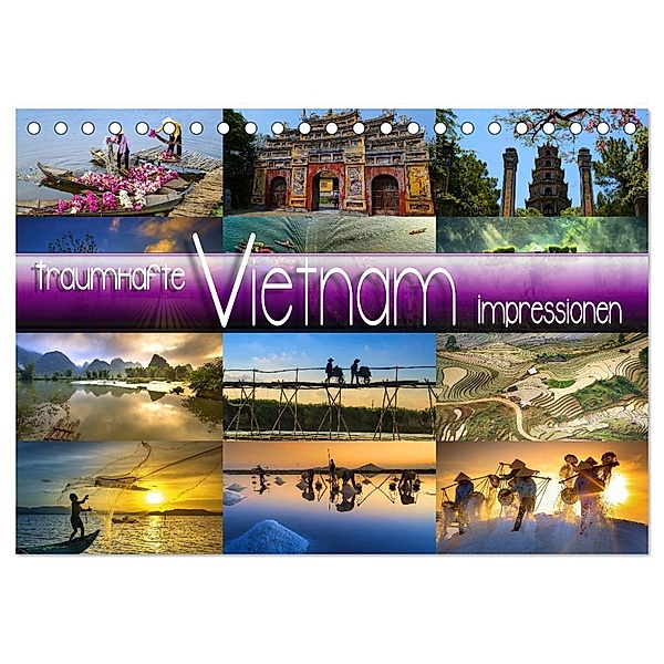 Traumhafte Vietnam Impressionen (Tischkalender 2024 DIN A5 quer), CALVENDO Monatskalender, Renate Utz