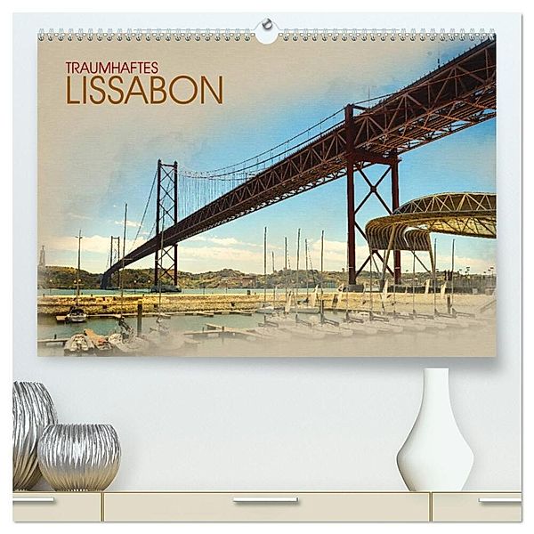 Traumhaftes Lissabon (hochwertiger Premium Wandkalender 2025 DIN A2 quer), Kunstdruck in Hochglanz, Calvendo, Dirk Meutzner
