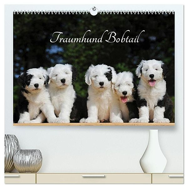 Traumhund Bobtail (hochwertiger Premium Wandkalender 2024 DIN A2 quer), Kunstdruck in Hochglanz, Sigrid Starick