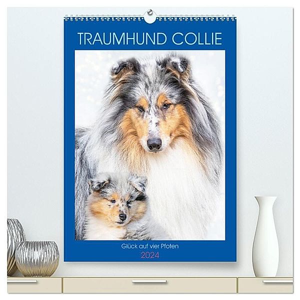 Traumhund Collie - Glück auf vier Pfoten (hochwertiger Premium Wandkalender 2024 DIN A2 hoch), Kunstdruck in Hochglanz, Sigrid Starick