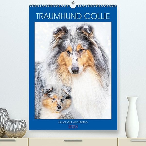 Traumhund Collie - Glück auf vier Pfoten (Premium, hochwertiger DIN A2 Wandkalender 2023, Kunstdruck in Hochglanz), Sigrid Starick