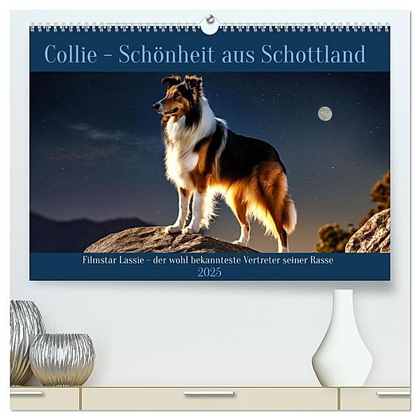 Traumhund Collie (hochwertiger Premium Wandkalender 2025 DIN A2 quer), Kunstdruck in Hochglanz, Calvendo, Claudia Kleemann