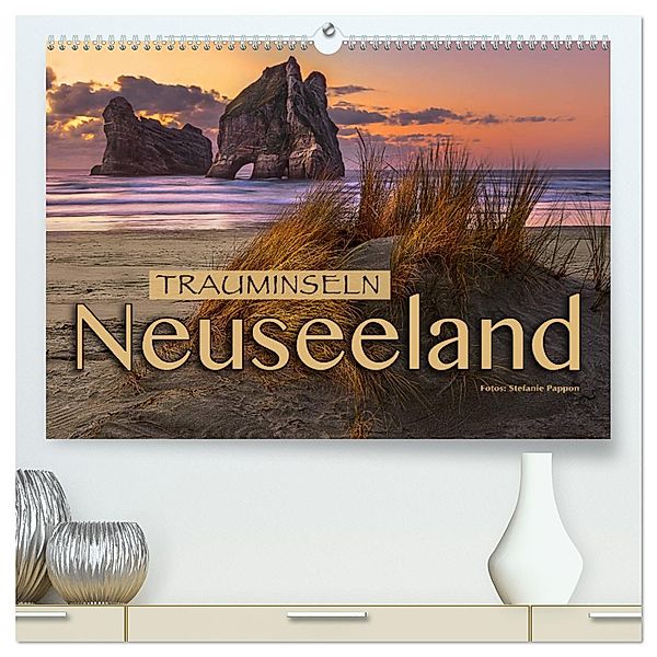 Trauminseln Neuseeland (hochwertiger Premium Wandkalender 2025 DIN A2 quer), Kunstdruck in Hochglanz, Calvendo, Stefanie Pappon