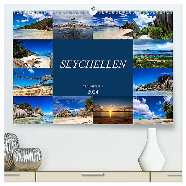 Trauminseln Seychellen (hochwertiger Premium Wandkalender 2024 DIN A2 quer), Kunstdruck in Hochglanz, Dirk Meutzner