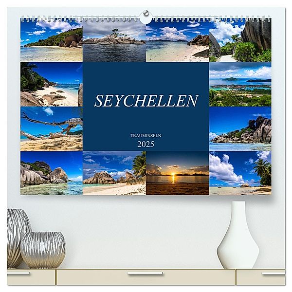 Trauminseln Seychellen (hochwertiger Premium Wandkalender 2025 DIN A2 quer), Kunstdruck in Hochglanz, Calvendo, Dirk Meutzner