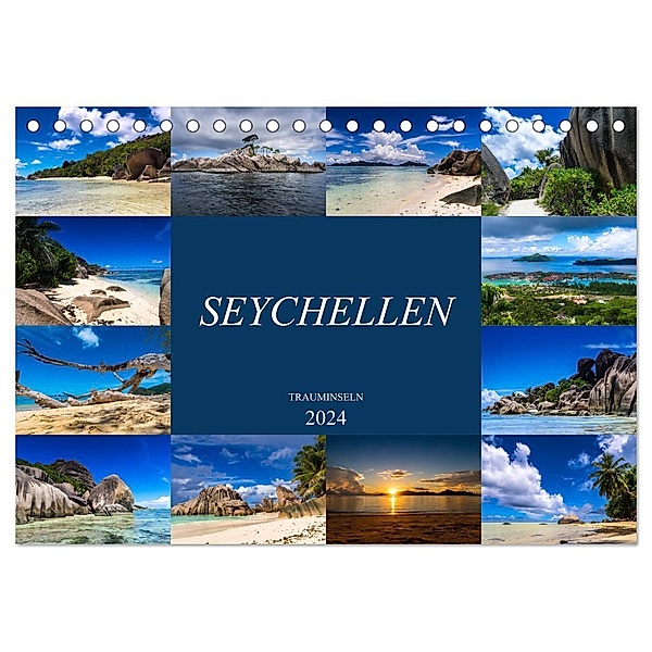 Trauminseln Seychellen (Tischkalender 2024 DIN A5 quer), CALVENDO Monatskalender, Dirk Meutzner