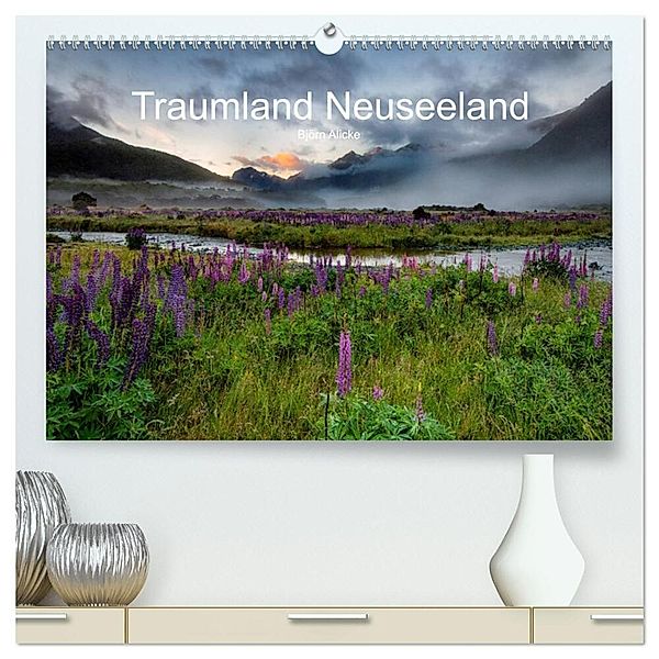 Traumland Neuseeland (hochwertiger Premium Wandkalender 2025 DIN A2 quer), Kunstdruck in Hochglanz, Calvendo, Björn Alicke