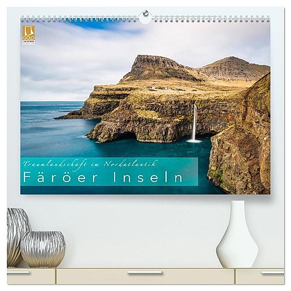 Traumlandschaft im Nordatlantik. Färöer Inseln (hochwertiger Premium Wandkalender 2024 DIN A2 quer), Kunstdruck in Hochglanz, Denis Feiner