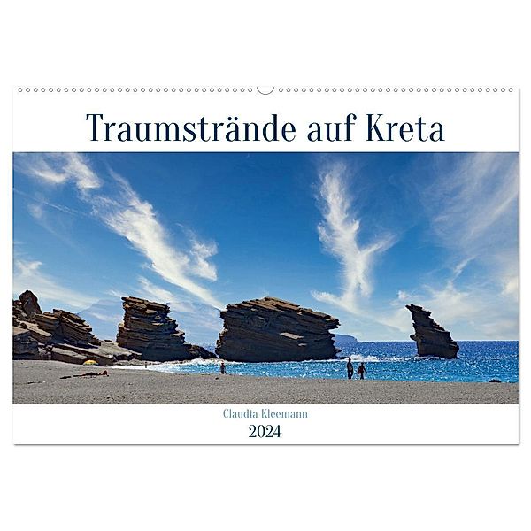 Traumstrände auf Kreta (Wandkalender 2024 DIN A2 quer), CALVENDO Monatskalender, Claudia Kleemann