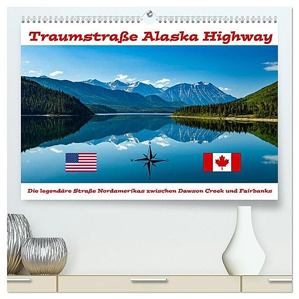 Traumstrasse Alaska Highway (hochwertiger Premium Wandkalender 2024 DIN A2 quer), Kunstdruck in Hochglanz, Roland Brack